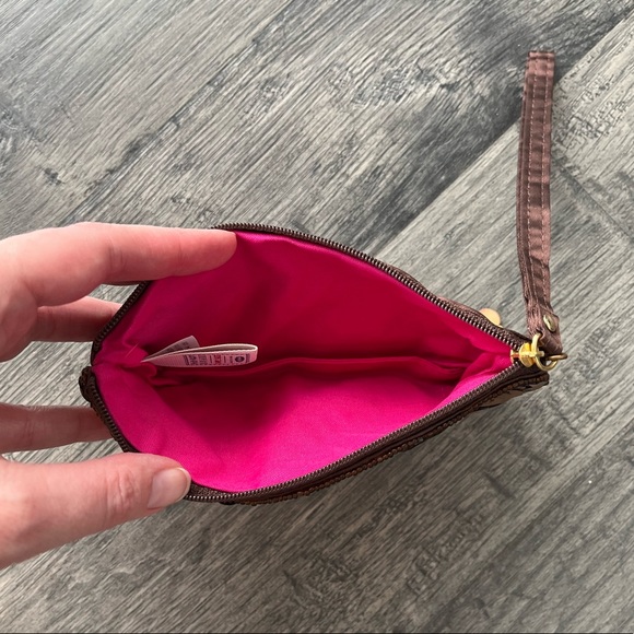 Small Brown Sequin Coin Purse/Wristlet - Picture 3 of 6